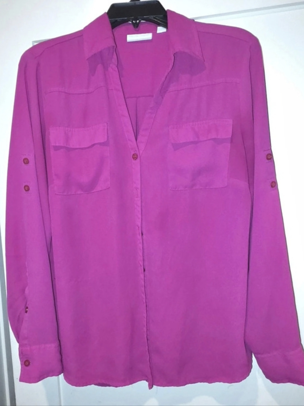 New York & Company Button Down Shirt in Pink Like New